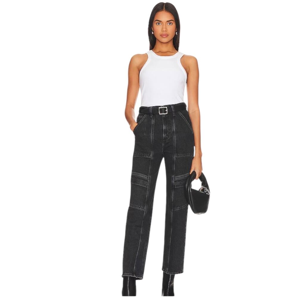 Agolde Cooper Slim High Rise Black Panther Cargo Jeans-size 25
